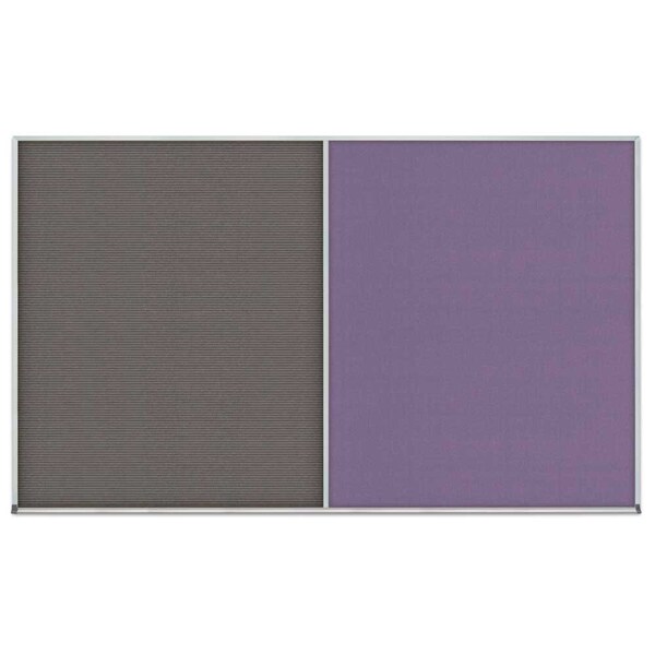 Triple Door Radius Corkboard, 72"x48", Bla, UV70055RC-BLACK-PEARL